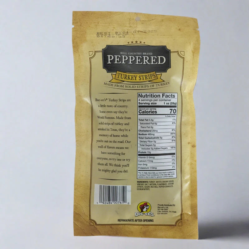 Buc-ee's Peppered Turkey Strips, 4 oz