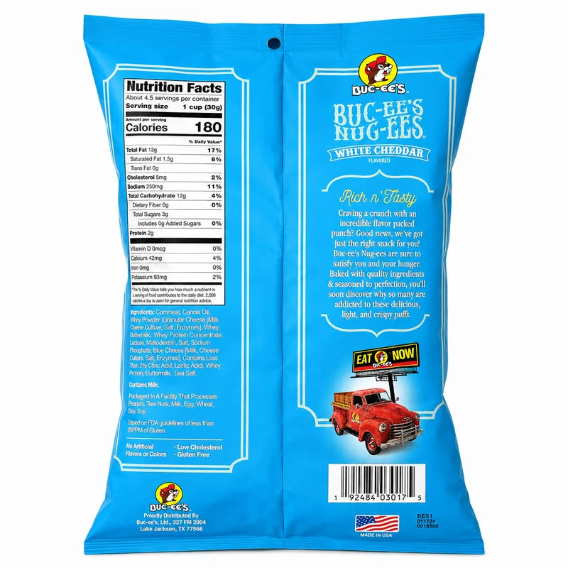 Buc-ee's Nug-ees White Cheddar, 5 oz